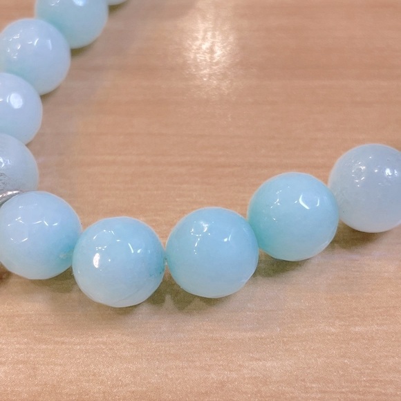 “I Love Jesus” Bracelet w/ Dyed Blue Jade and 925 Sterling Silver - Picture 8 of 10